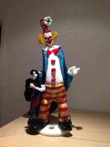 Clown en verre.